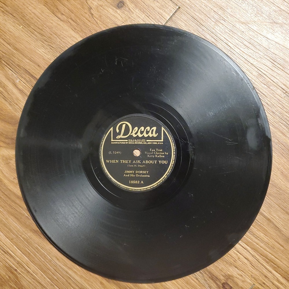 Jimmy Dorsey – When They Ask About You/My First Love 1944 Decca 18582 78 10" V/V